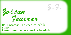 zoltan feuerer business card